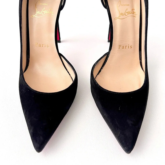 CHRISTIAN LOUBOUTIN | Iriza 100 Black Veau Velours Pointed Pump EU 38.5 US 8.5 - Picture 3 of 16